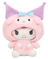 Celebrate the sweetest of friendships with our Kuromi Loves My Melody Friend Pink  Hoodie Plushie! This adorable plush features Kuromi dressed in a cozy pink hoodie inspired by her friend My Melody, making it an extra special piece. Crafted from premium soft materials, this heartwarming plushie captures the essence of Sanrio's beloved friendship duo. Whether you're a dedicated collector or simply love the magic of Sanrio friendships, this plush is perfect for cuddles and display.